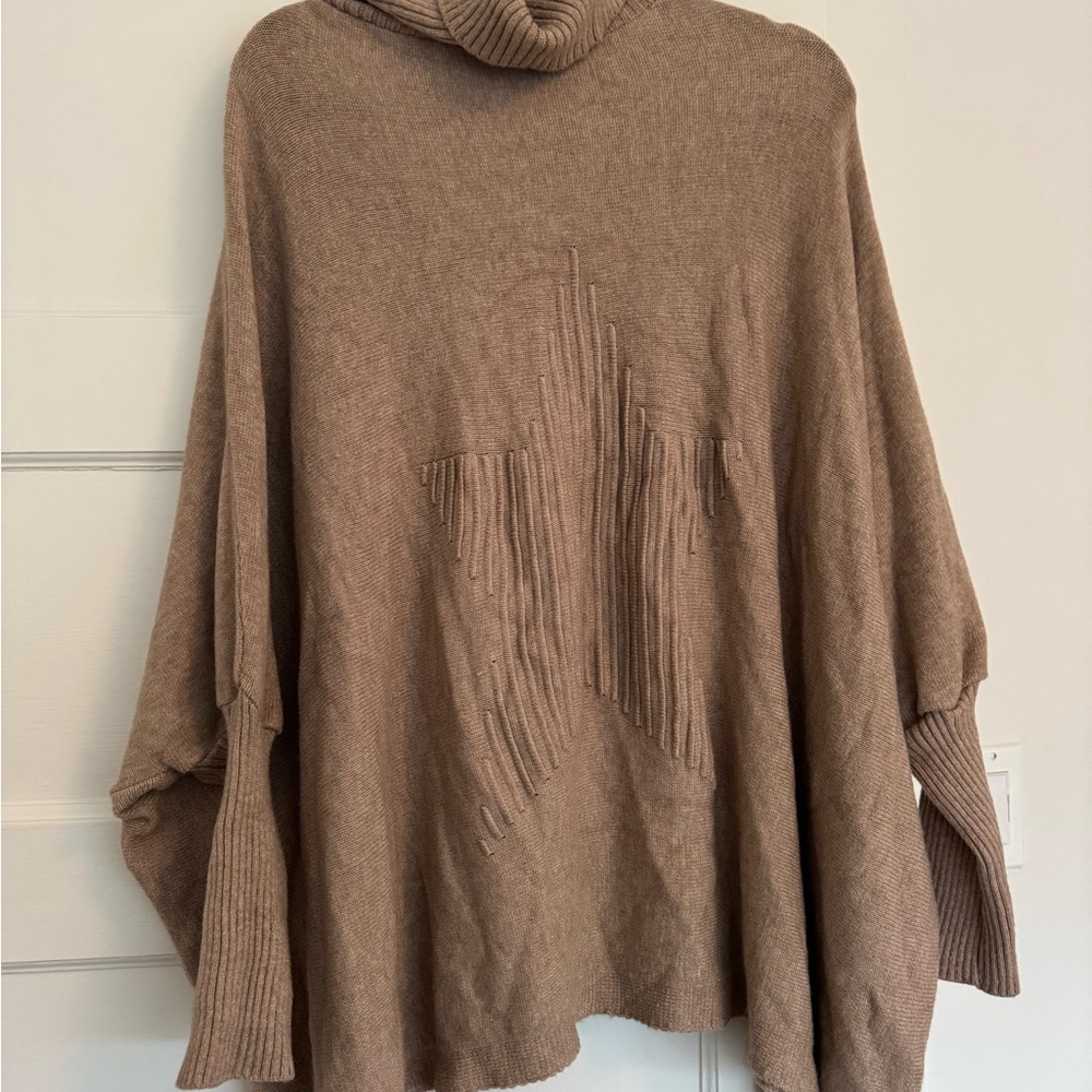 Cozy Brown Knit Turtleneck Sweater